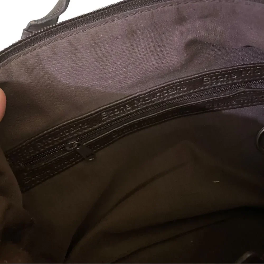Vintage Stone Mountain Brown Leather Shoulder Bag
